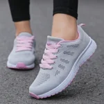 Breathable Casual Walking Shoes Gray Pink - Suisselite Mall